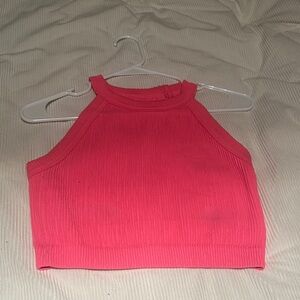 Aerie Coral Ribbed Tank Top